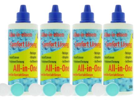 Produktbild für "feel free Comfort 4x 360ml All-In-One Kontaktlinsen Pflegemittel 4B"