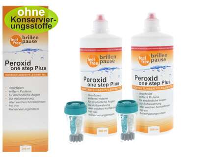 Produktbild für "feel free Peroxid one step Plus NEU 2x 360ml Kontaktlinsen Pflegemittel"