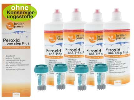 Produktbild für "feel free Peroxid one step Plus NEU 4x 360ml Kontaktlinsen Pflegemittel"