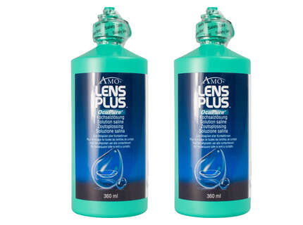Produktbild für "Lens Plus Ocupure Kochsalzlösung 2x 360ml (Allergan) AMO"