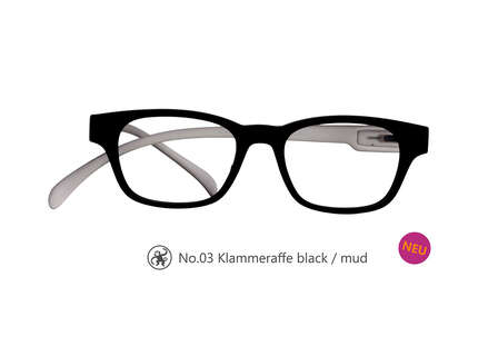 Produktbild für "Lesebrille No.03 Klammeraffe black/mud"
