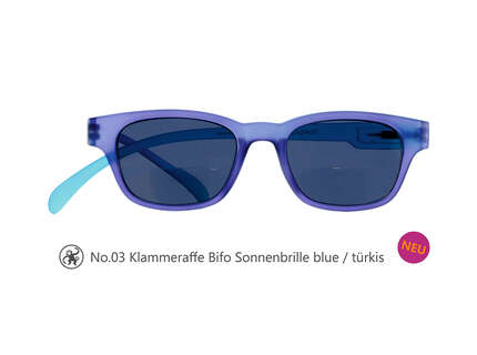 Produktbild für "Lesebrille No.03 Klammeraffe Sonnenbrille Bifokal blue/türkis"