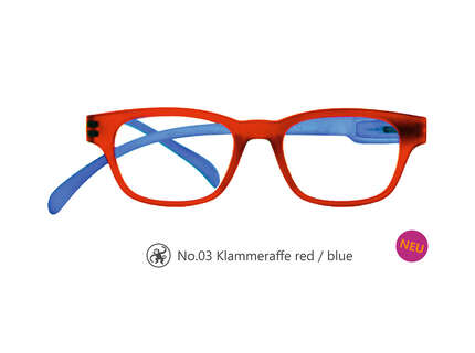 Produktbild für "Lesebrille No.03 Klammeraffe red/blue"