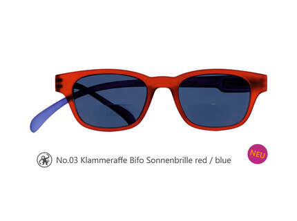 Produktbild für "Lesebrille No.03 Klammeraffe Sonnenbrille Bifokal red/blue"