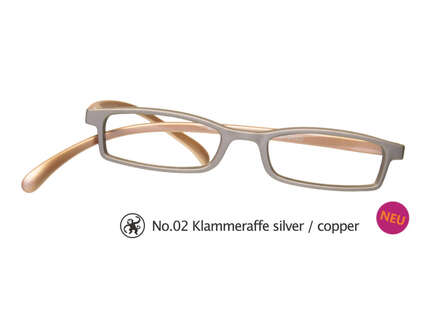 Produktbild für "Lesebrille No.02 Klammeraffe silver/copper"