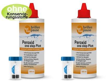 Produktbild für "Peroxid one step Plus. 2x 360ml Kontaktlinsen Pflegemittel"
