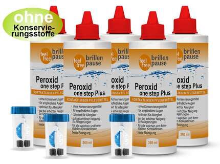 Produktbild für "Peroxid one step Plus 5x 360ml NEU Kontaktlinsen Pflegemittel"