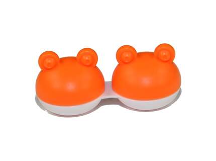 Produktbild für "Kontaktlinsen Aufbewahrungsbehälter Box Frosch orange"