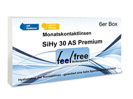Produktbild für "Feel free Brillenpause SiHy Hyaluron AS 6er Monatskontaktli"