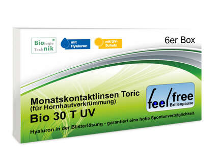 Produktbild für "Feel free Brillenpause bio 30 Toric UV 6er Kontaktlinsen"