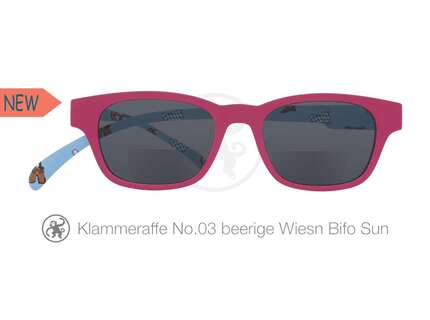 Produktbild für "Lesebrille No.03 Klammeraffe Sonnenbrille Bifokal beerige Wiesn"