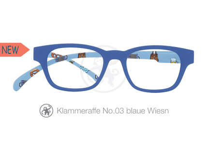 Produktbild für "Lesebrille No.03 Klammeraffe blaue Wiesn"