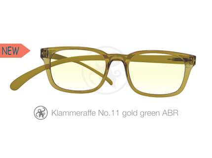 Produktbild für "Lesebrille No.11 Klammeraffe Blaufilter gold green"