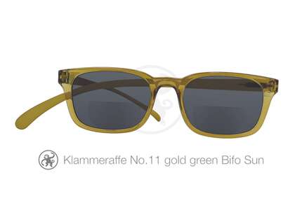 Produktbild für "Lesebrille No.11 Klammeraffe SUN Bifokal gold green"