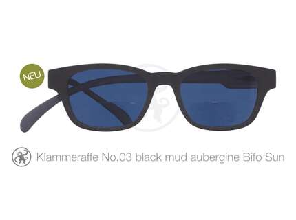 Produktbild für "Lesebrille No.03 Klammeraffe Sonnenbrille Bifokal black/mud/aubergine"