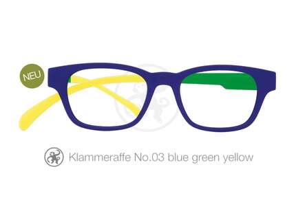 Produktbild für "Lesebrille No.03 Klammeraffe blue/grass/yellow"