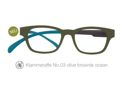 Produktbild für "Lesebrille No.03 Klammeraffe olive/brownie/ocean"