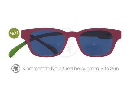 Produktbild für "Lesebrille No.03 Klammeraffe Sonnenbrille Bifokal red/berry/green"