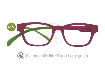 Produktbild für "Lesebrille No.03 Klammeraffe red/berry/green"