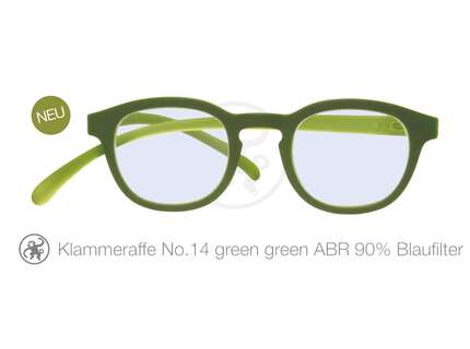 Produktbild für "Lesebrille No.14 Klammeraffe Blaufilter green/green"