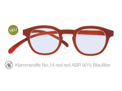 Produktbild für "Lesebrille No.14 Klammeraffe Blaufilter red/red"